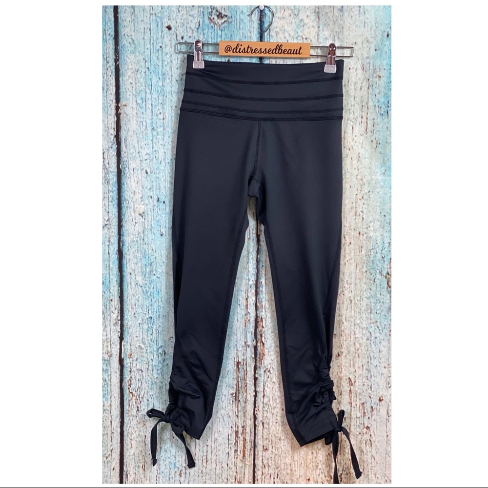FREE PEOPLE NWOT Black Swerve Tie Ankle Leggings - Picture 5 of 16